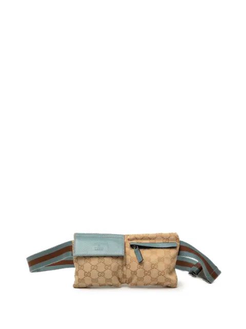 Gucci Pre-Owned 2000-2015 cangurera de lona GG con detalle Web y doble bolsillo