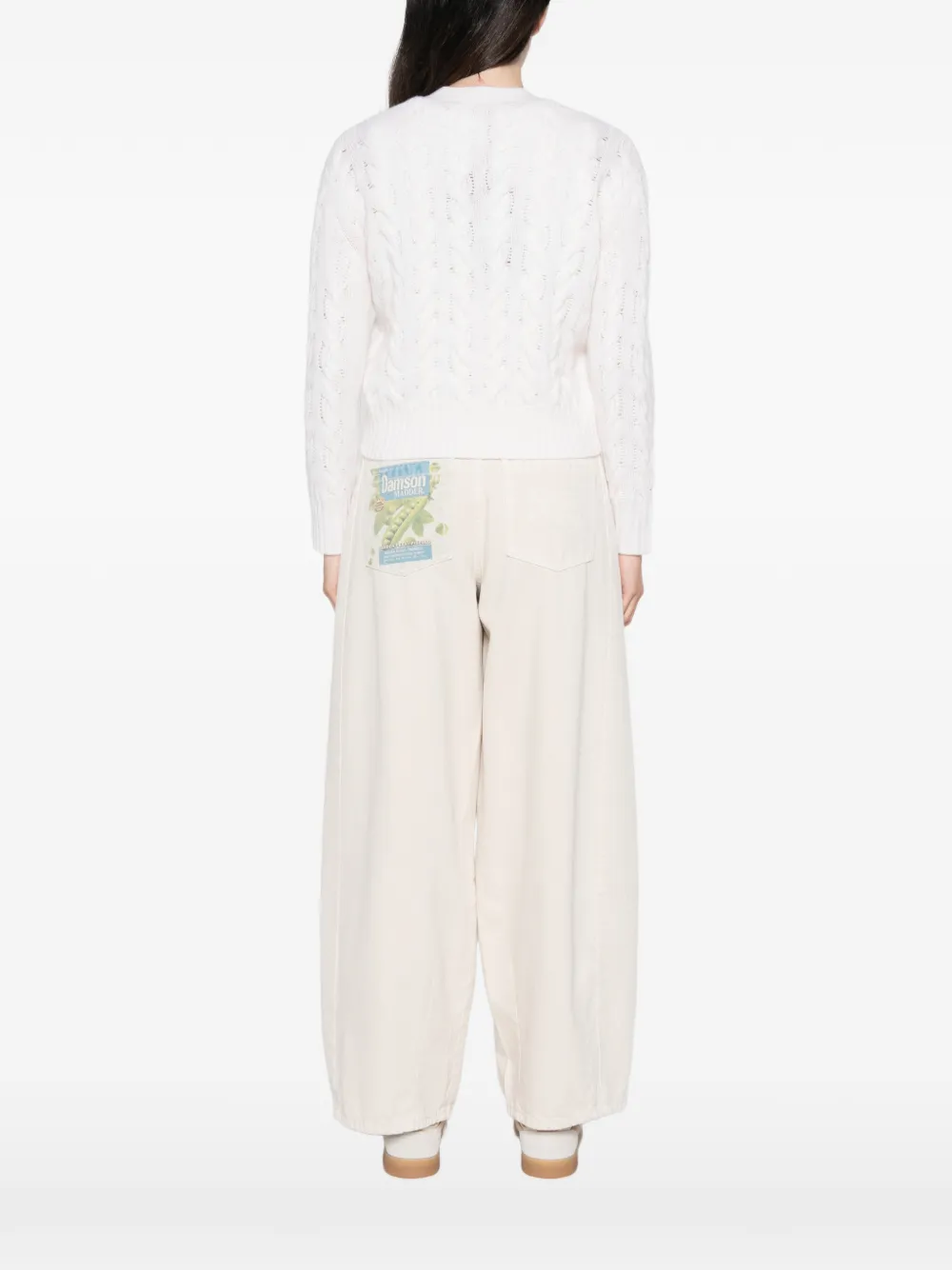 Max Mara Kabelgebreid vest Wit