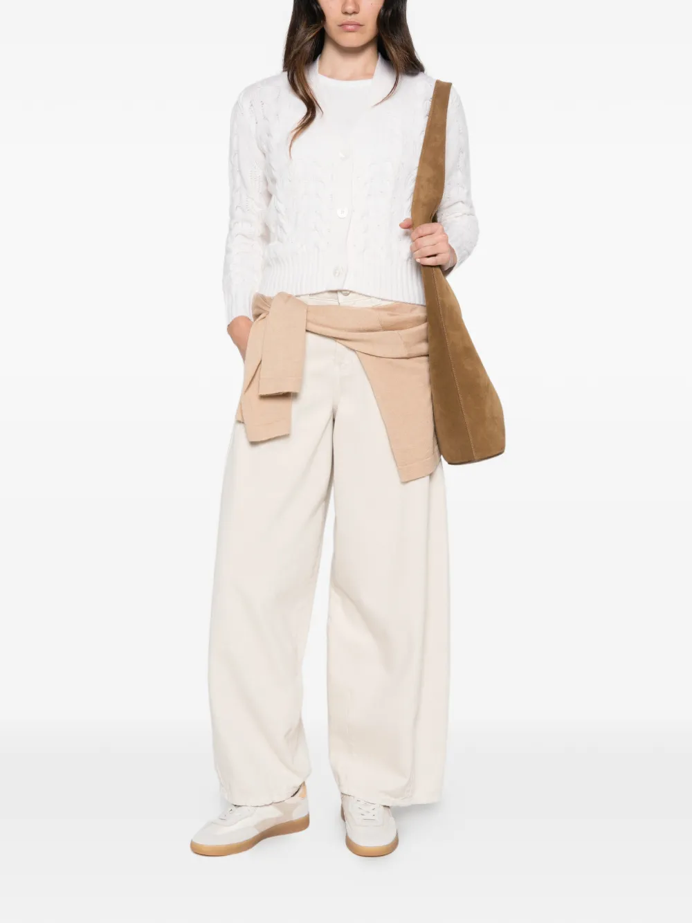 Max Mara Kabelgebreid vest Wit