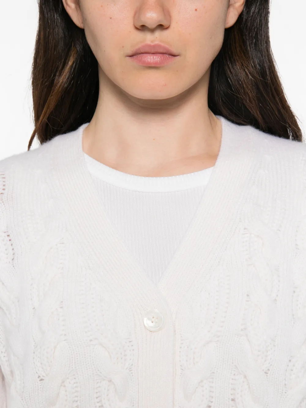 Max Mara Kabelgebreid vest Wit