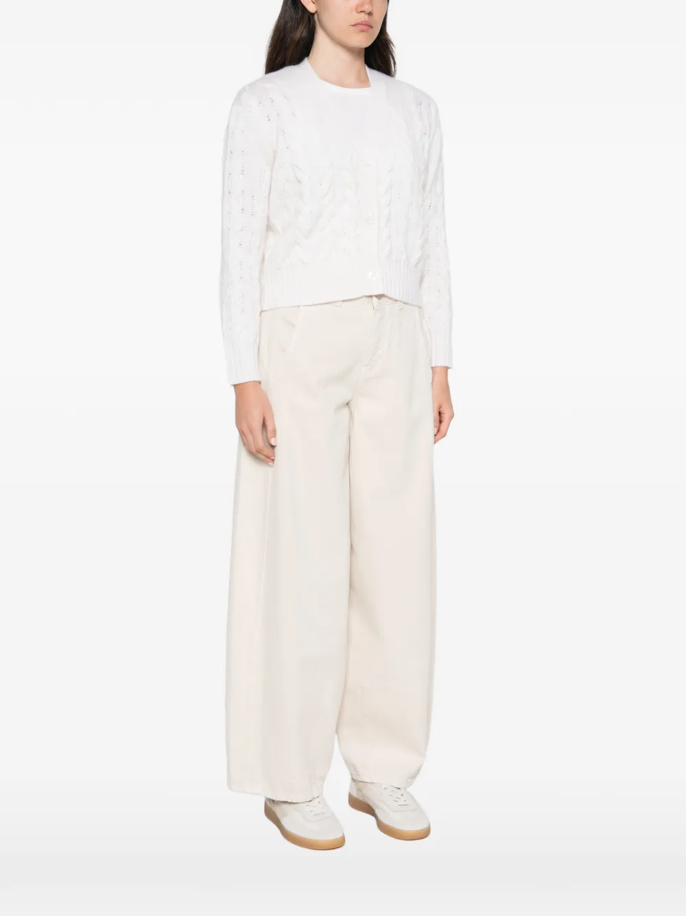 Max Mara Kabelgebreid vest Wit