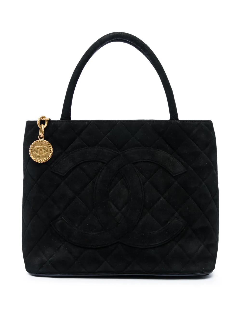 CHANEL Pre-Owned 1991-1994 Suede Medallion tote bag - Nero