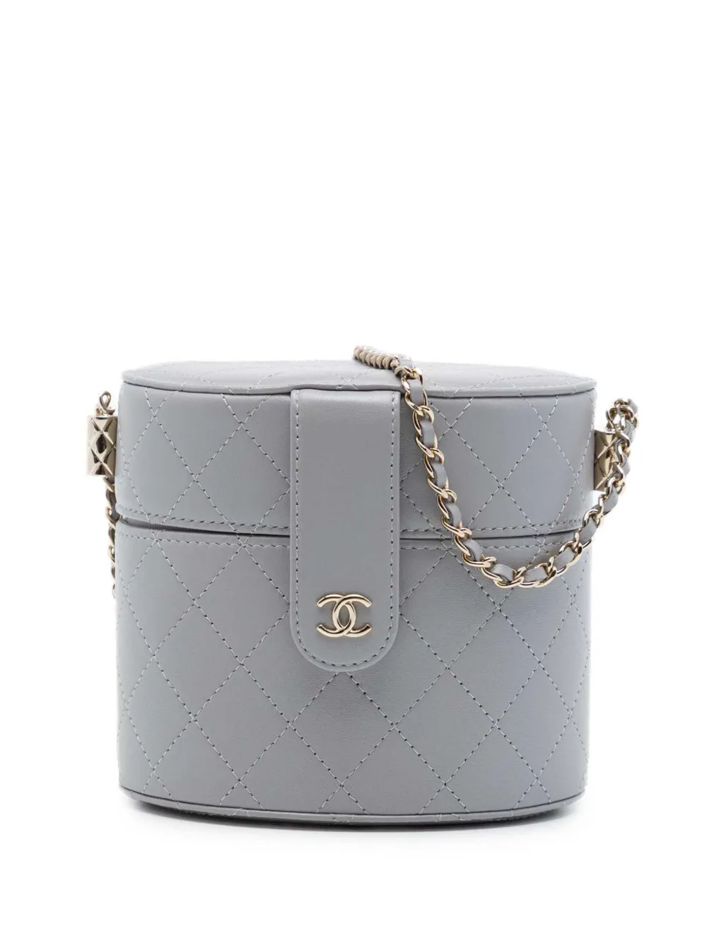 CHANEL Pre-Owned 2021 Small Quilted Lambskin CC Allure Case vanity bag - Grigio