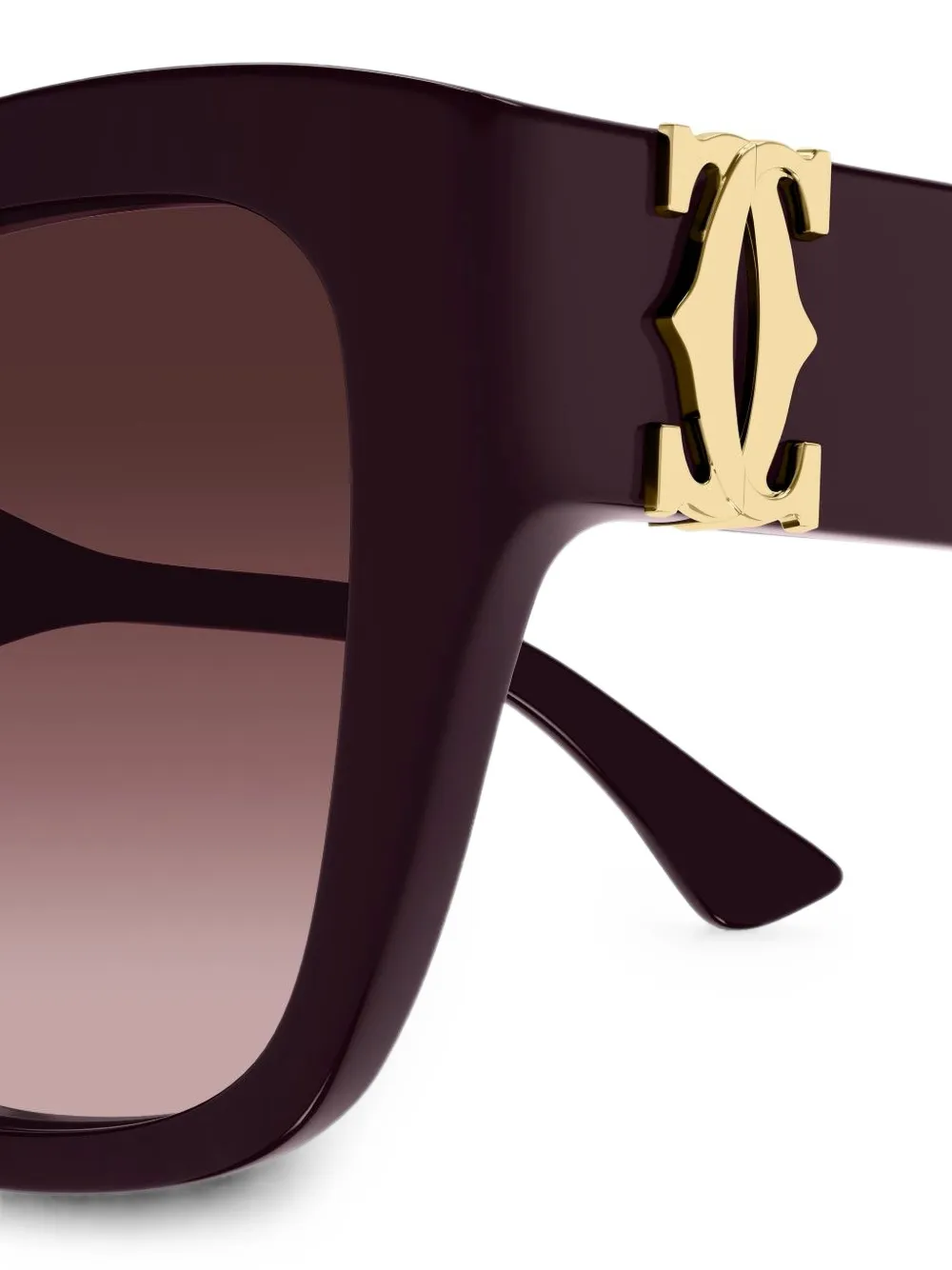 Cartier Eyewear C De Cartier Square-frame Sunglasses in Purple, view 3