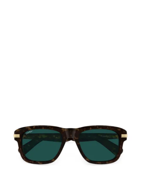 Cartier Eyewear tortoiseshell-effect rectangle-frame sunglasses
