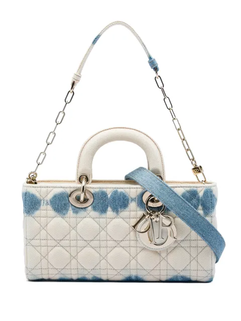 Christian Dior Pre-Owned 2022 Medium Denim Cannage Tie Dye Lady D Joy satchel