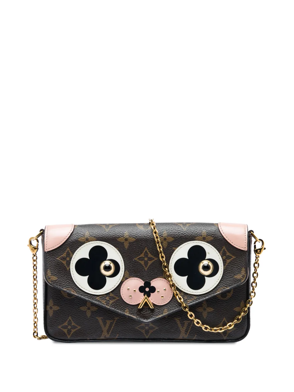 Louis Vuitton Pre-Owned 2018 Monogram Pochette Felicie Valentine Dog crossbody bag - Marrone