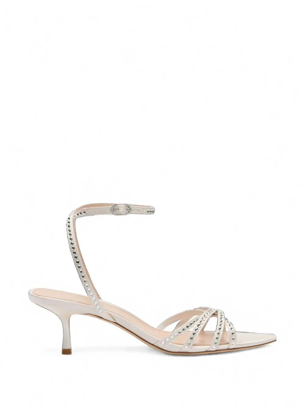 Stuart Weitzman Carlyle crystal-embellished satin sandals