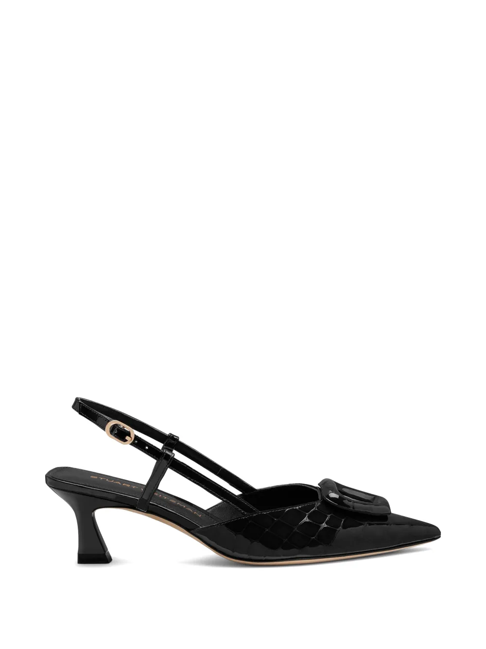 Stuart Weitzman 베리 비니 크로커다일 엠보스드 레더 펌프스 | 블랙 | Image 1