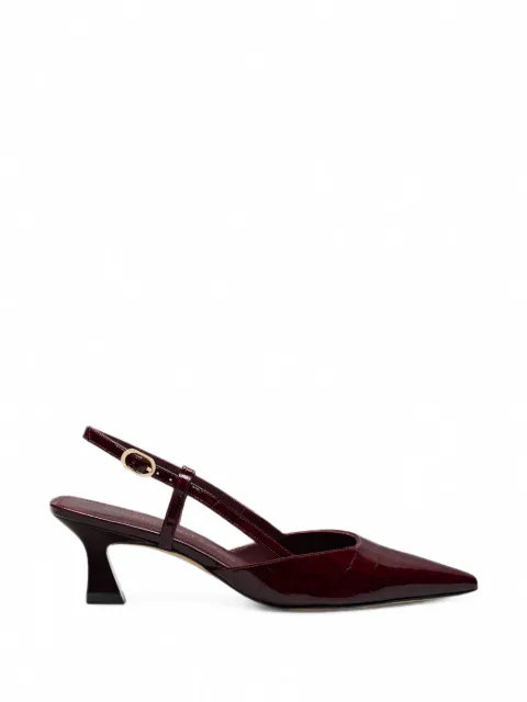 Stuart Weitzman Vinnie crocodile-effect slingback pumps
