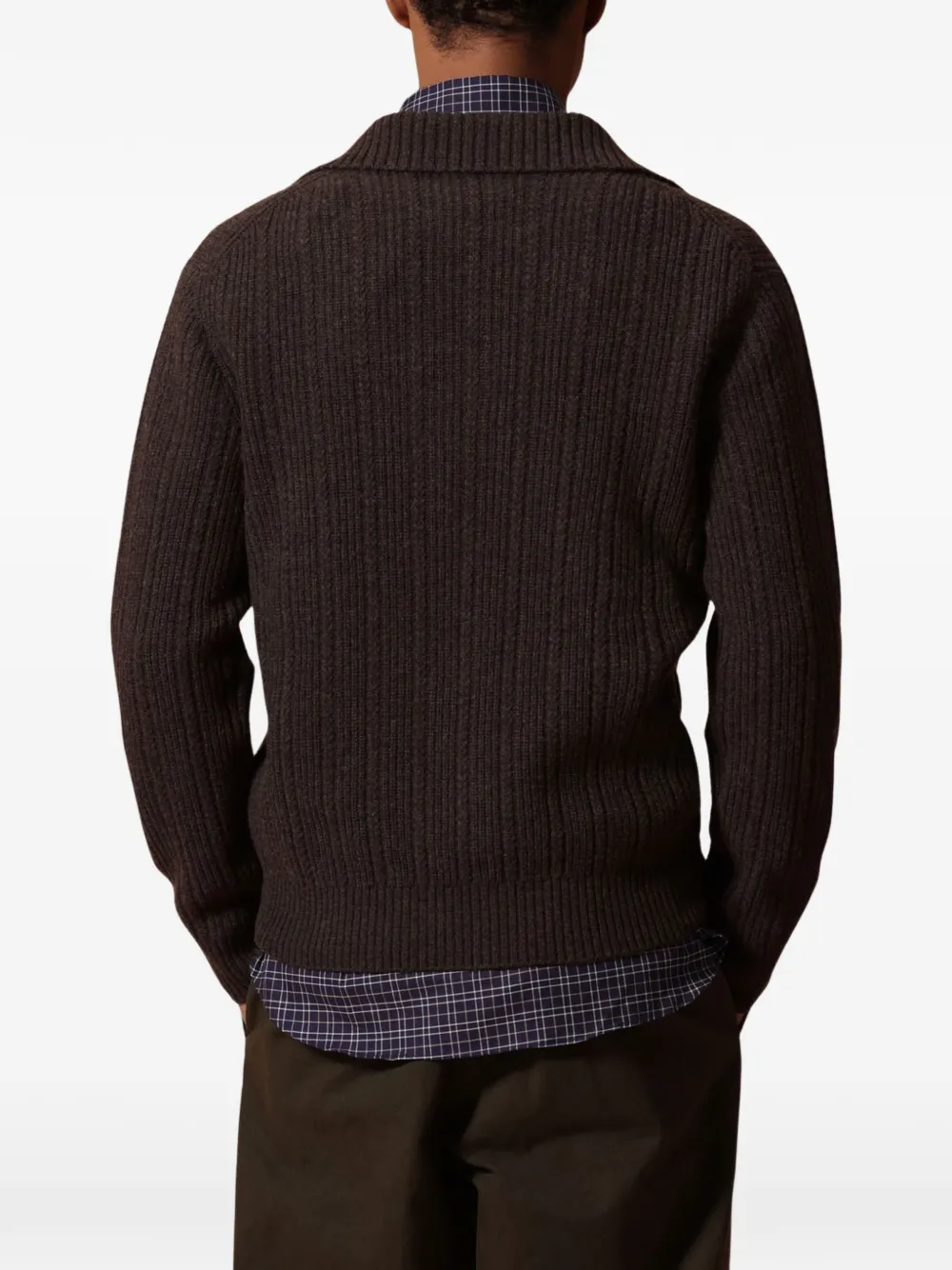 Ballantyne ribbed-knit half-zip sweater Bruin