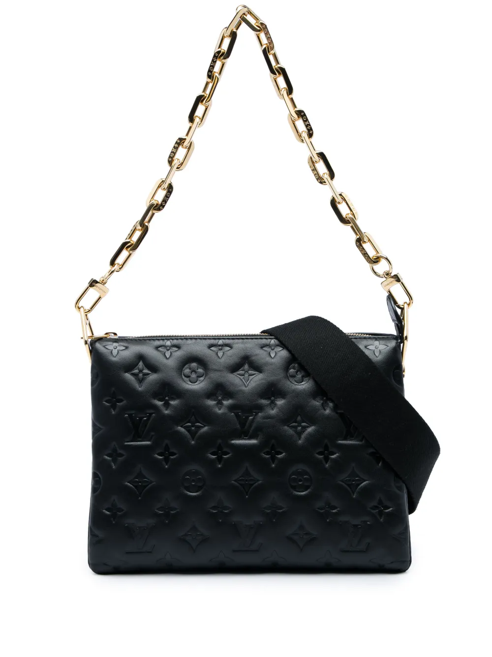 Louis Vuitton Pre-Owned 2021-2026 Puffy Coussin PM Satchel-Tasche aus Lammleder mit Monogram-Prägung - Schwarz