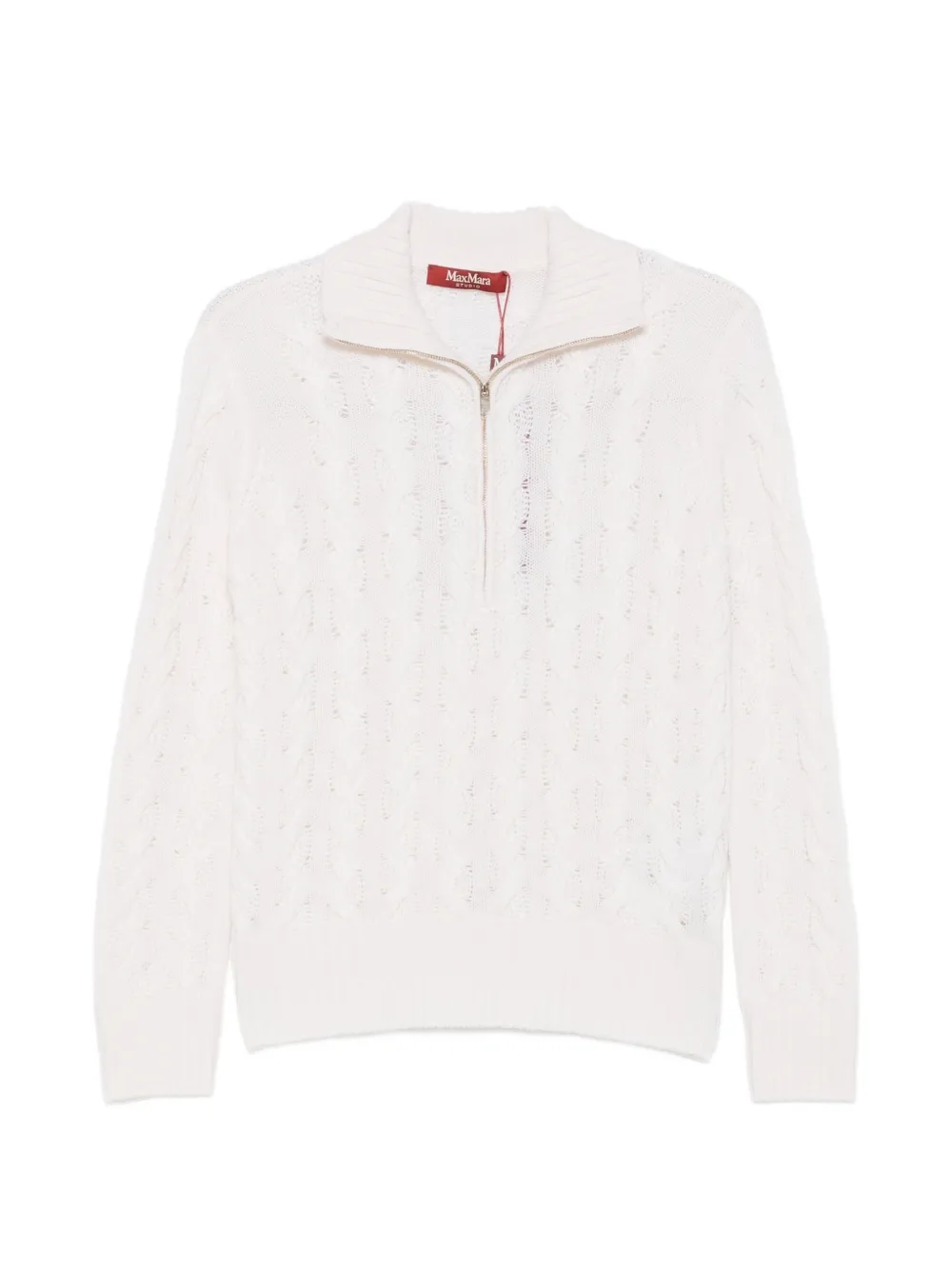 Max Mara cable-knit quarter-zip sweater