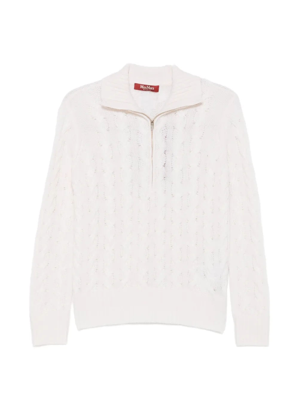 Max Mara cable-knit quarter-zip sweater