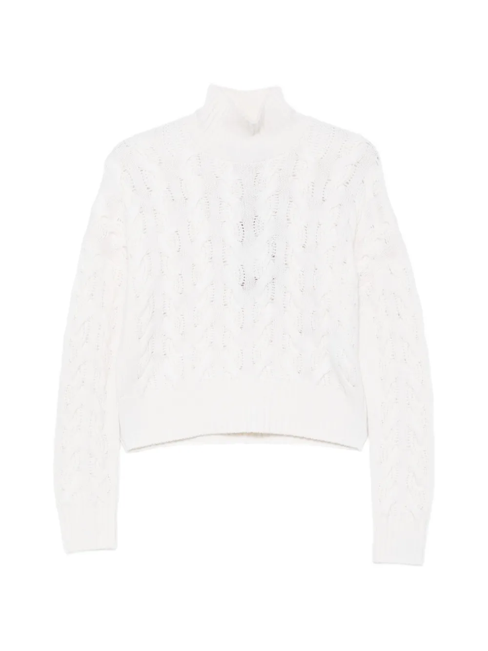 Max Mara cable-knit high-neck sweater - White