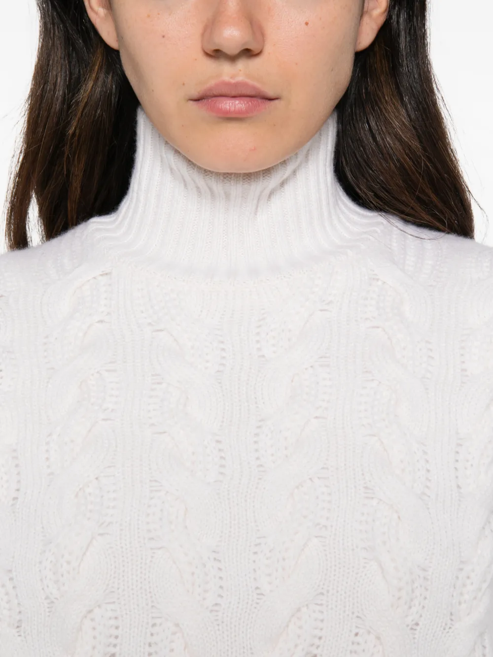 Max Mara comfortable wool and cashmere sweater beige Wit