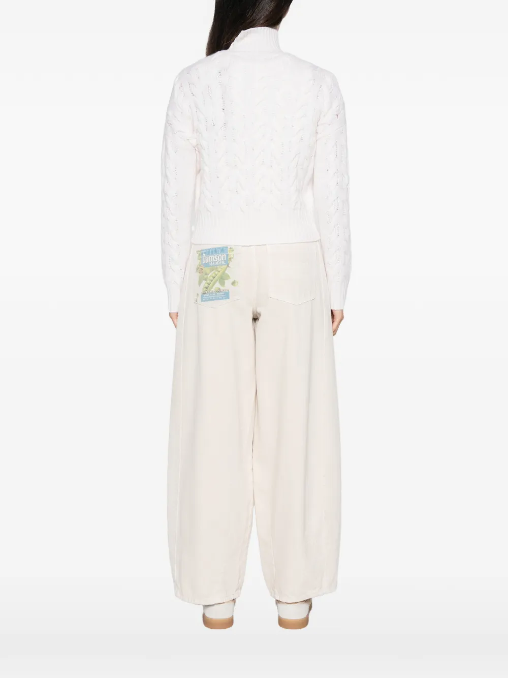 Max Mara comfortable wool and cashmere sweater beige Wit
