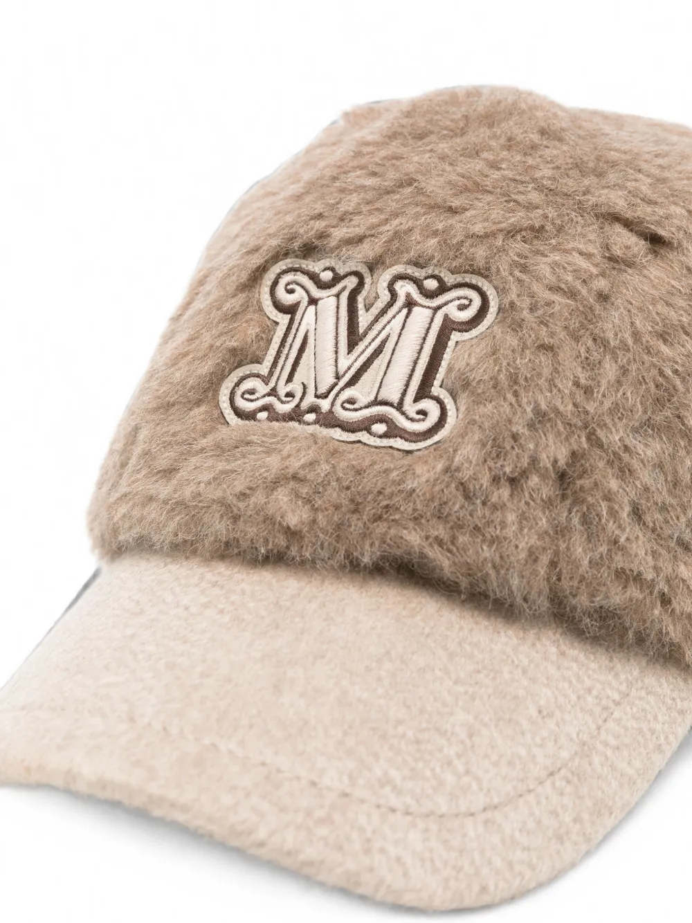 Max Mara logo-patch faux-fur cap Bruin