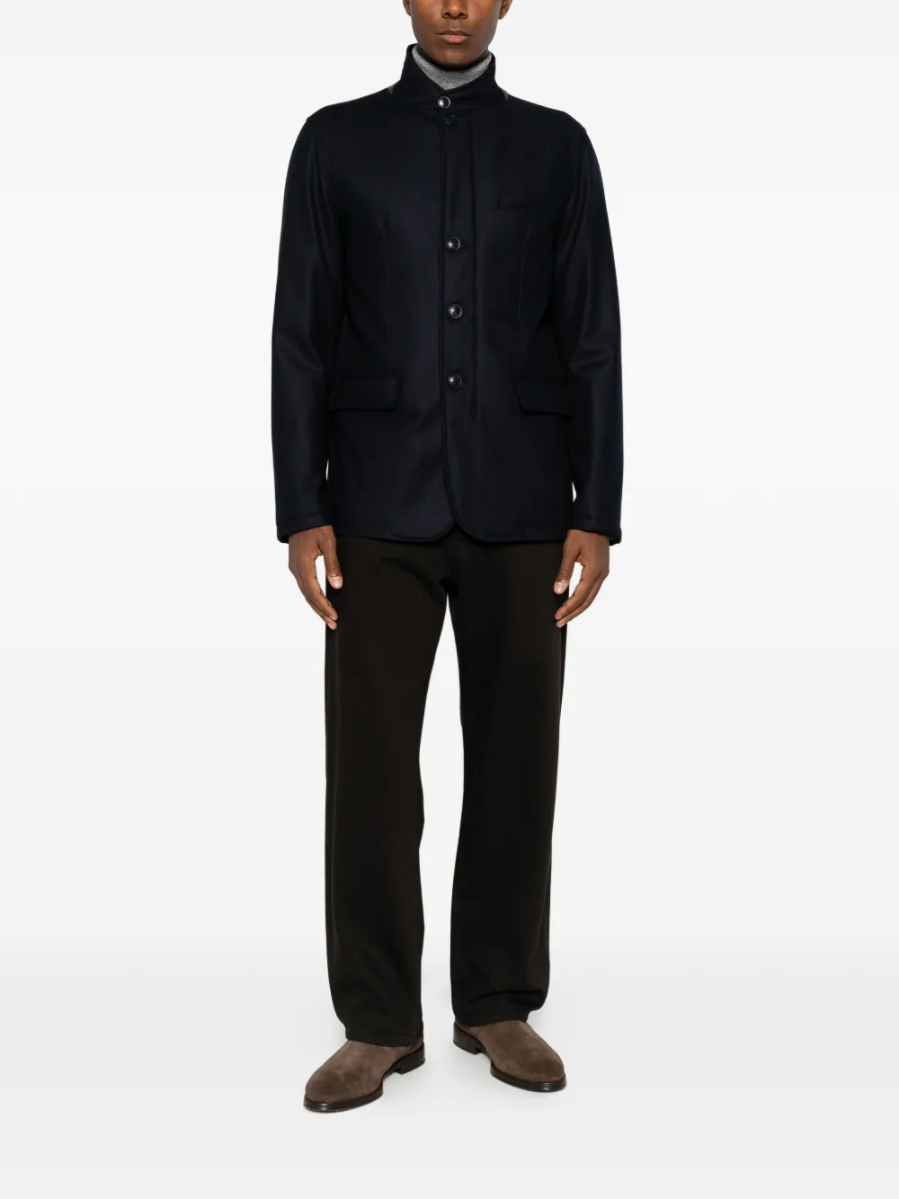 Herno Jack met hoge hals Blauw