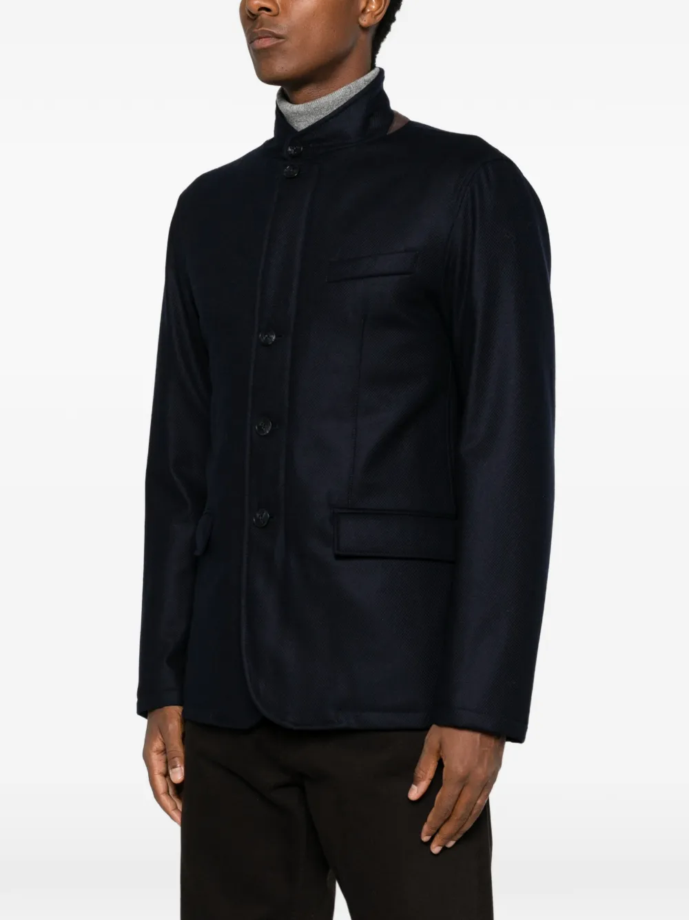 Herno Jack met hoge hals Blauw
