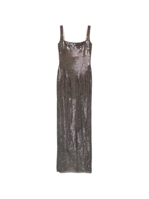 Self-Portrait square-neck rhinestone-embellished maxi dress