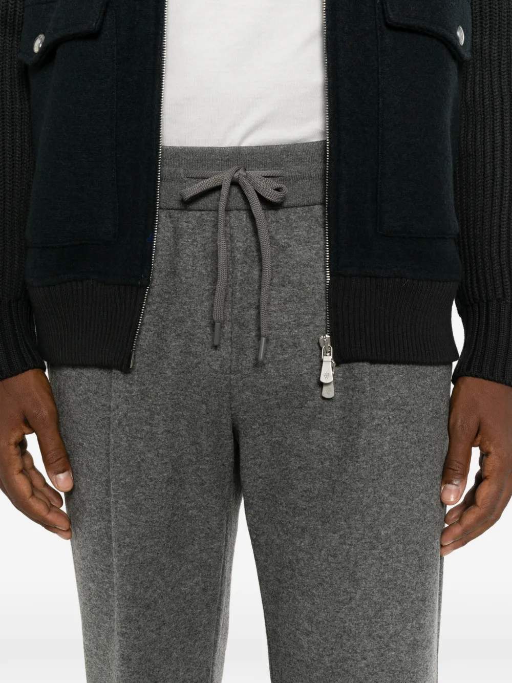 Herno drawstring straight-leg trousers Grijs