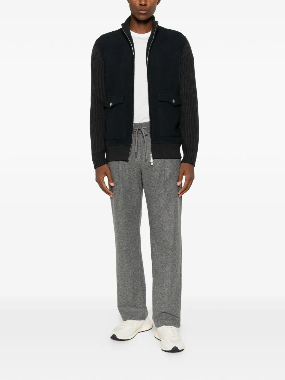 Herno drawstring straight-leg trousers Grijs