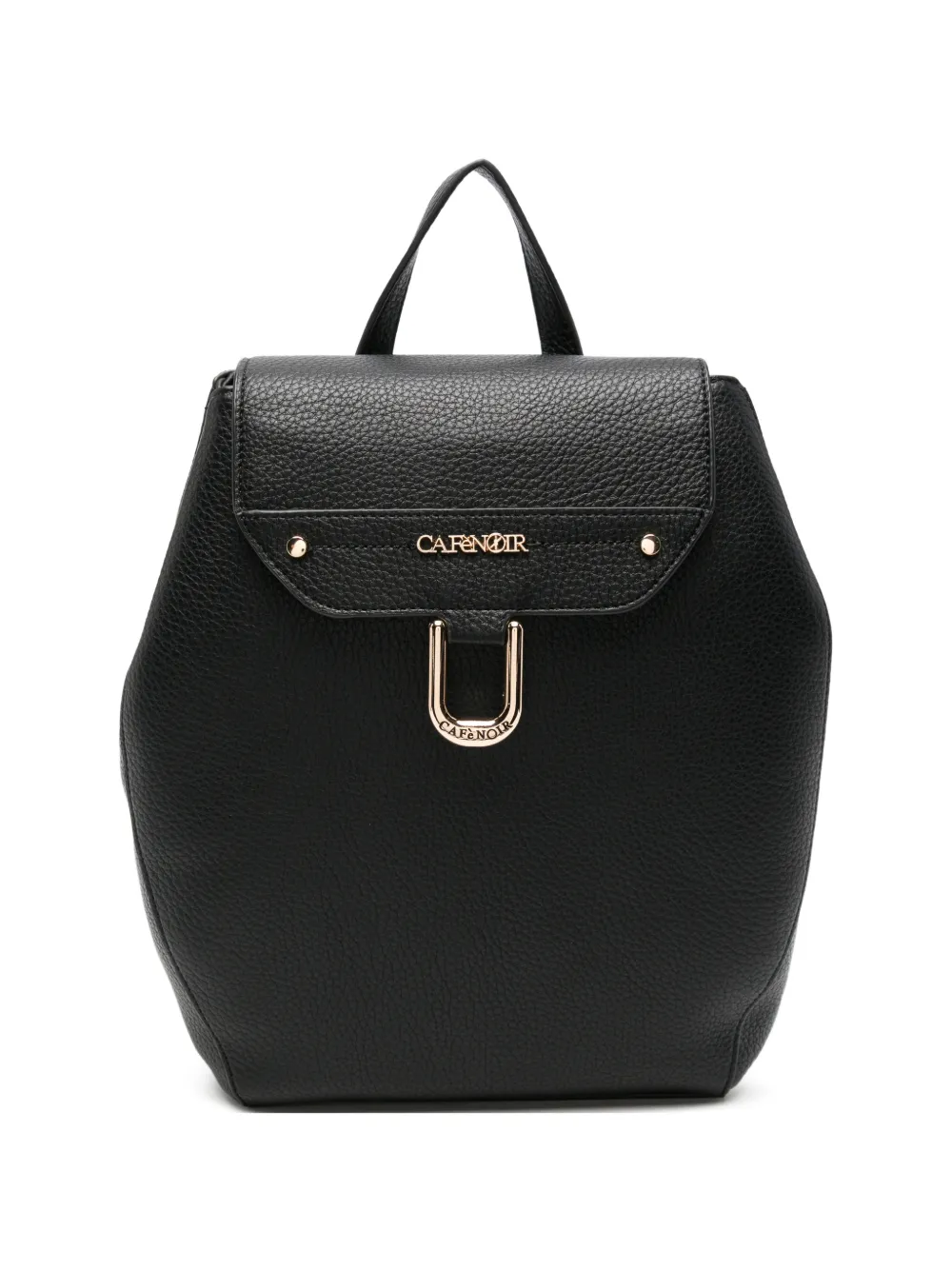 CAFèNOIR logo-plaque pebbled-effect backpack - Nero