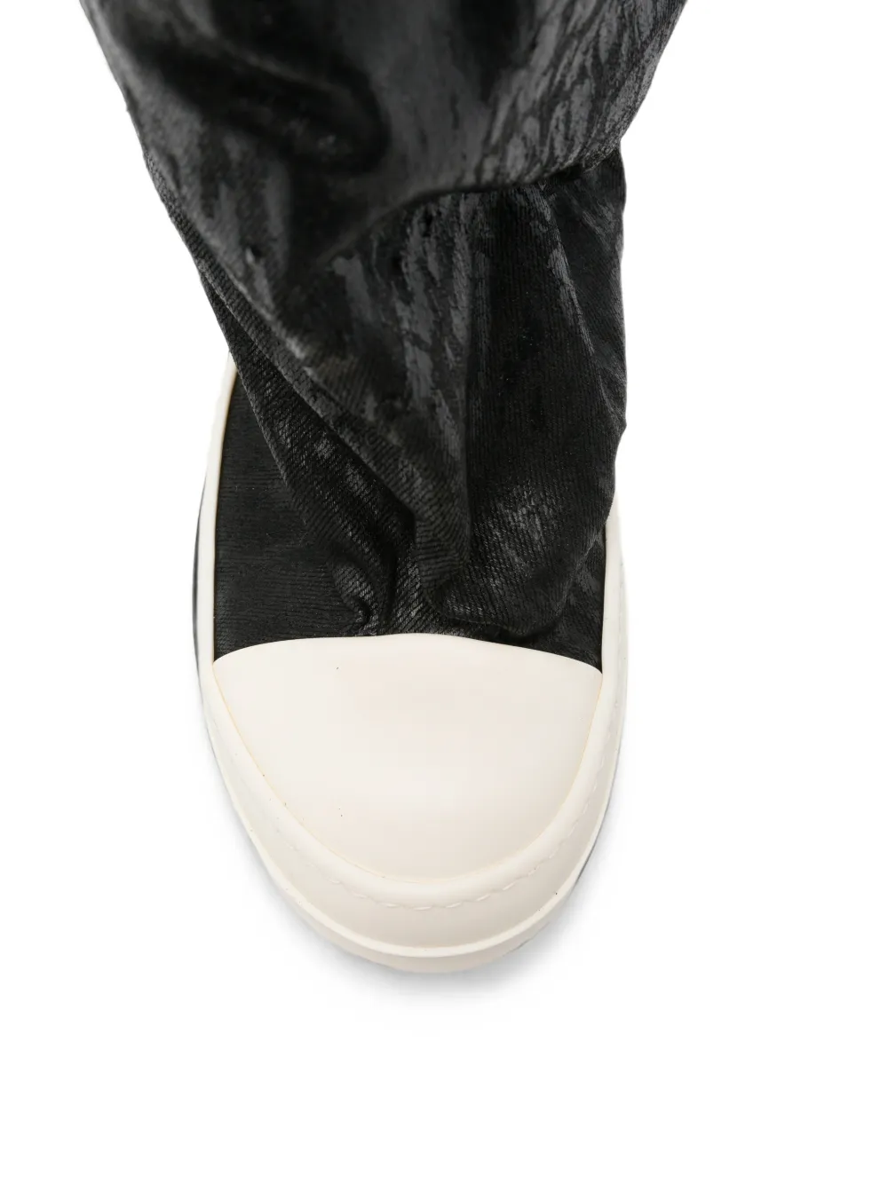 Rick Owens DRKSHDW Elephant coated-denim boots Zwart