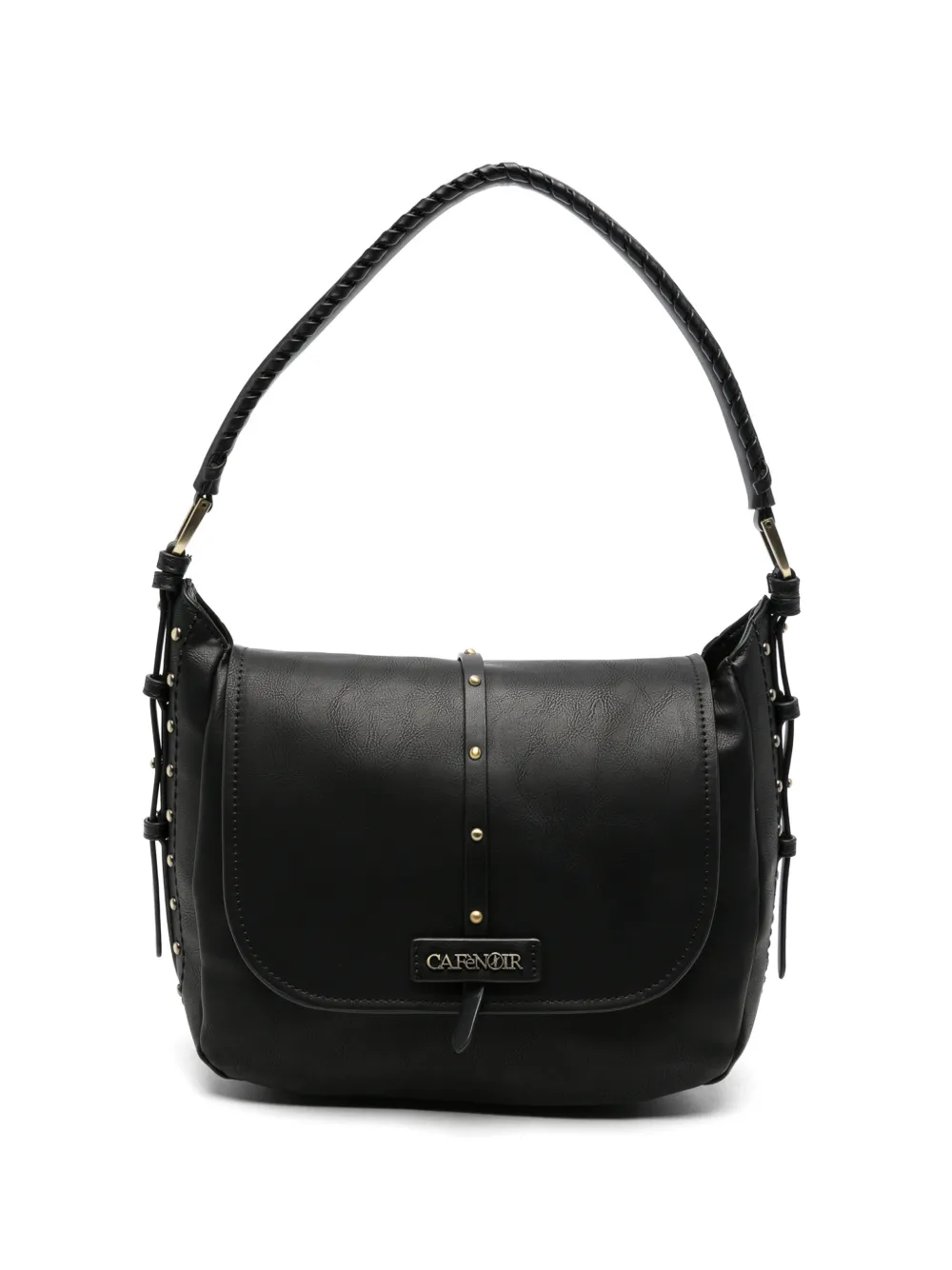 CAFèNOIR stud-embellished braided-handle shoulder bag - Nero
