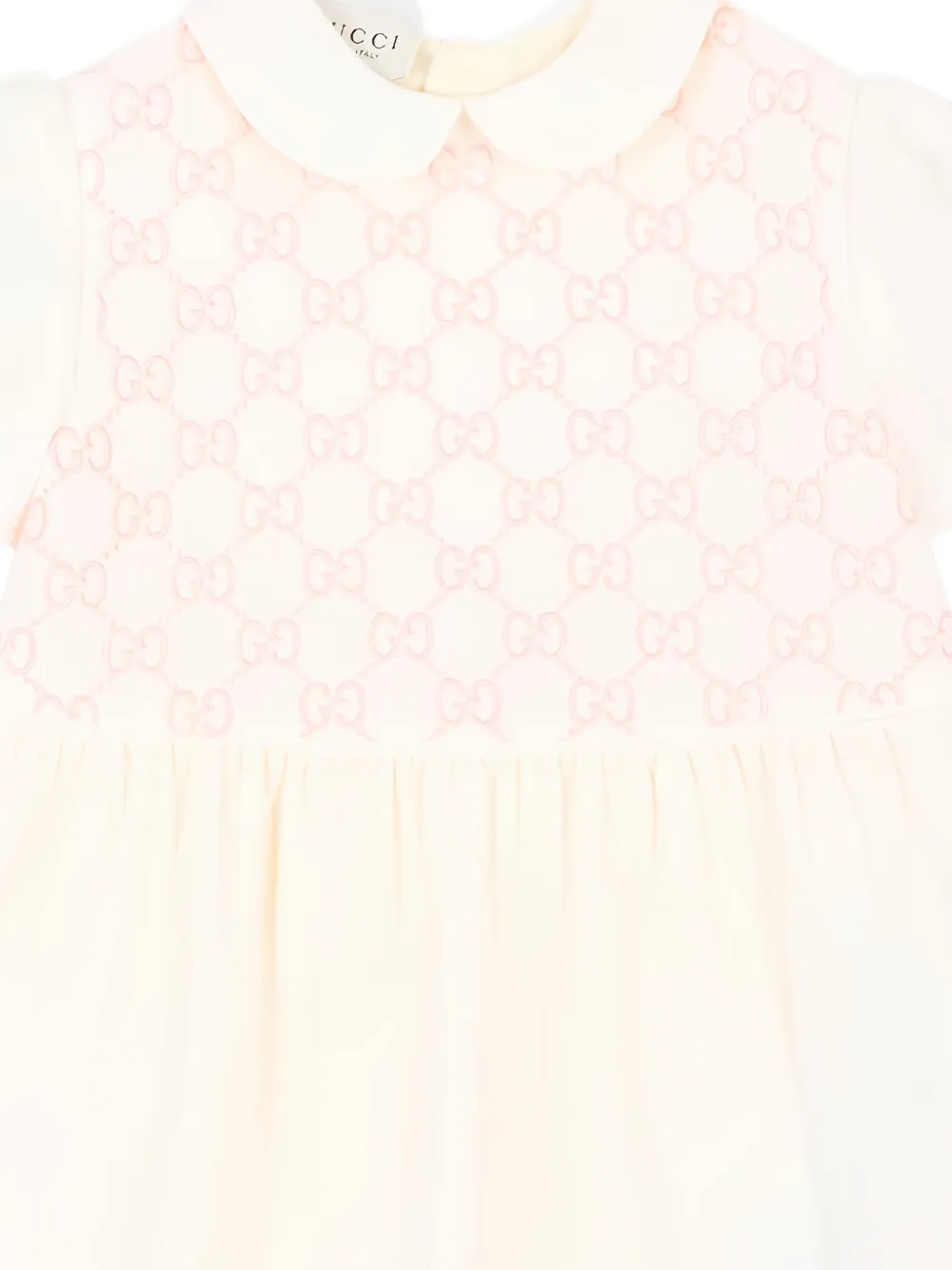 Gucci Kids GG Supreme embroidered Peter Pan collar dress Beige