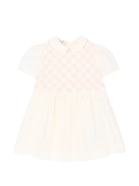 Gucci Kids Besticktes GG Supreme Kleid mit Bubikragen