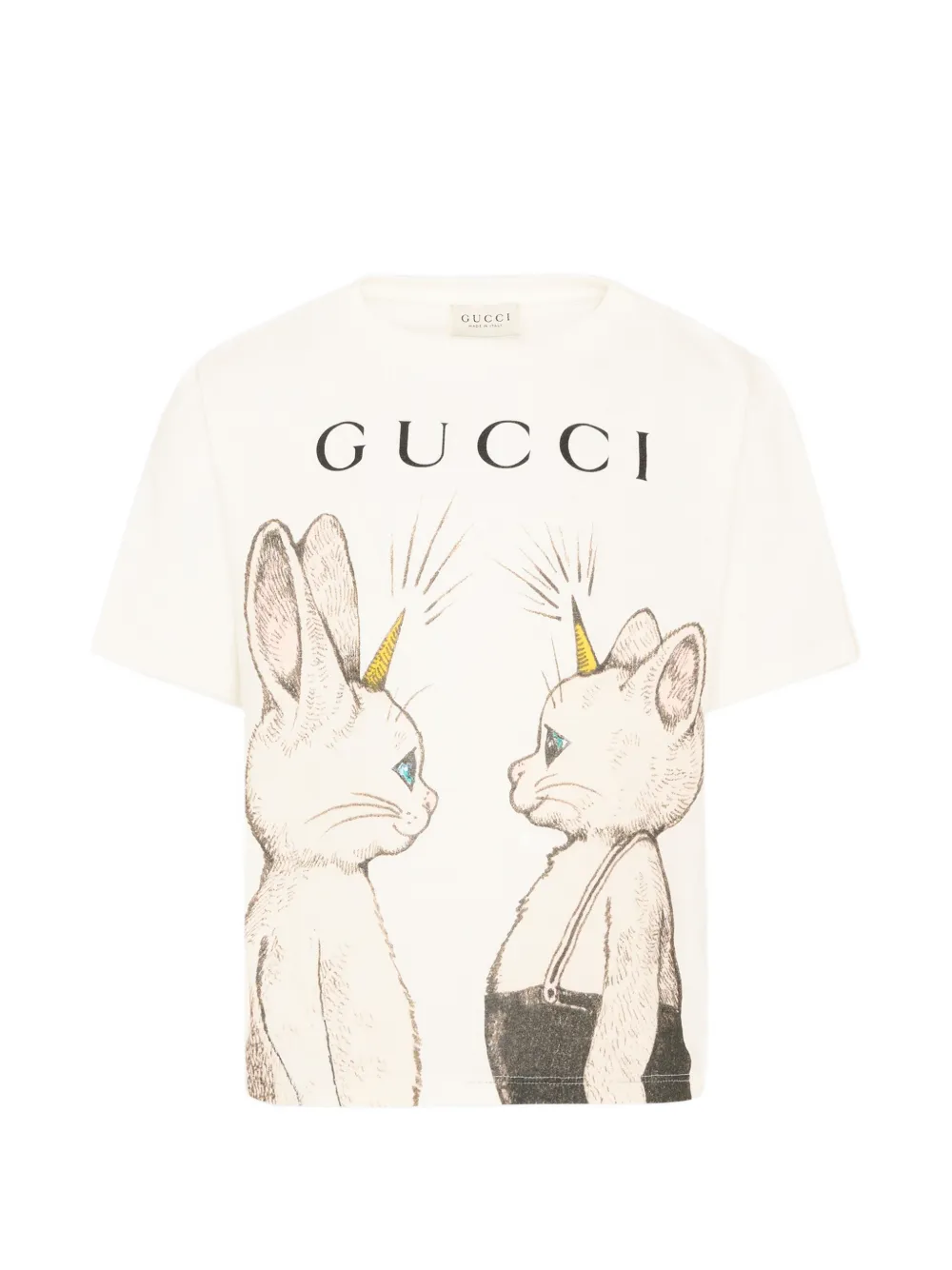 Gucci Kids logo-print graphic-print T-shirt Wit