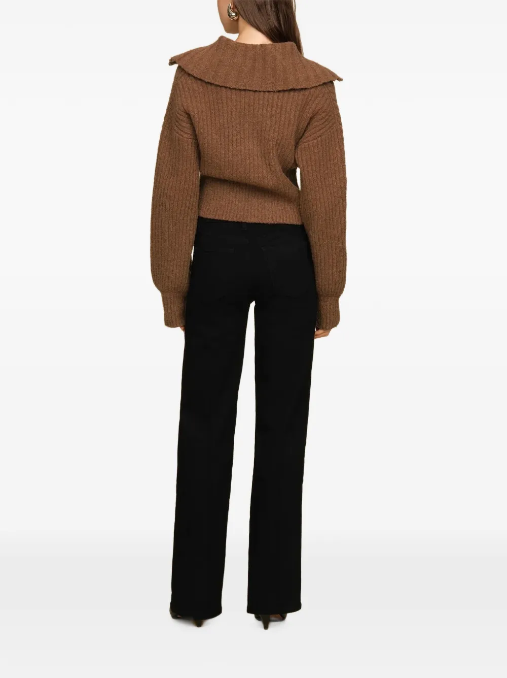 Amur Emery Cable-knit Sweater in Brown, view 3
