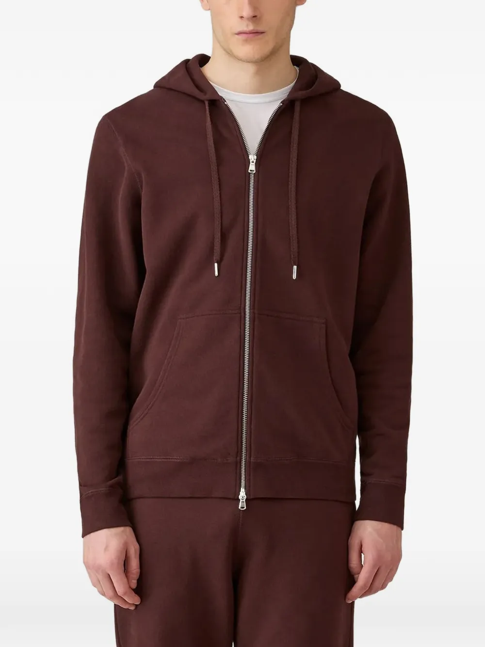 Sunspel loopback cotton hoodie Bruin