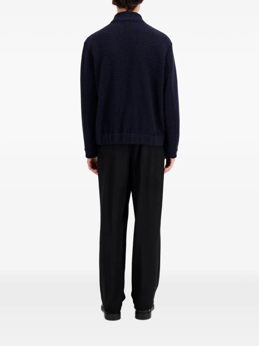 Harris Wharf London bouclé-knit bomber jacket Blauw