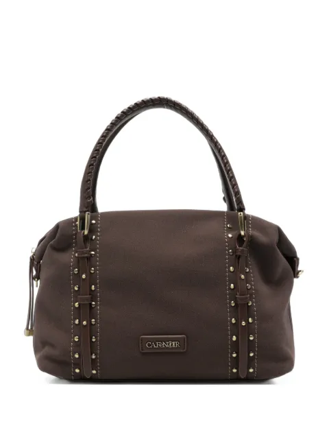 CAFèNOIR stud-embellished whipstitched tote bag