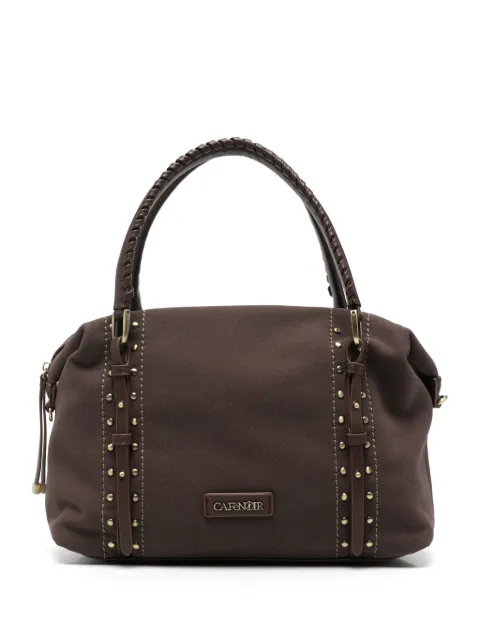 CAFèNOIR stud-embellished whipstitched tote bag