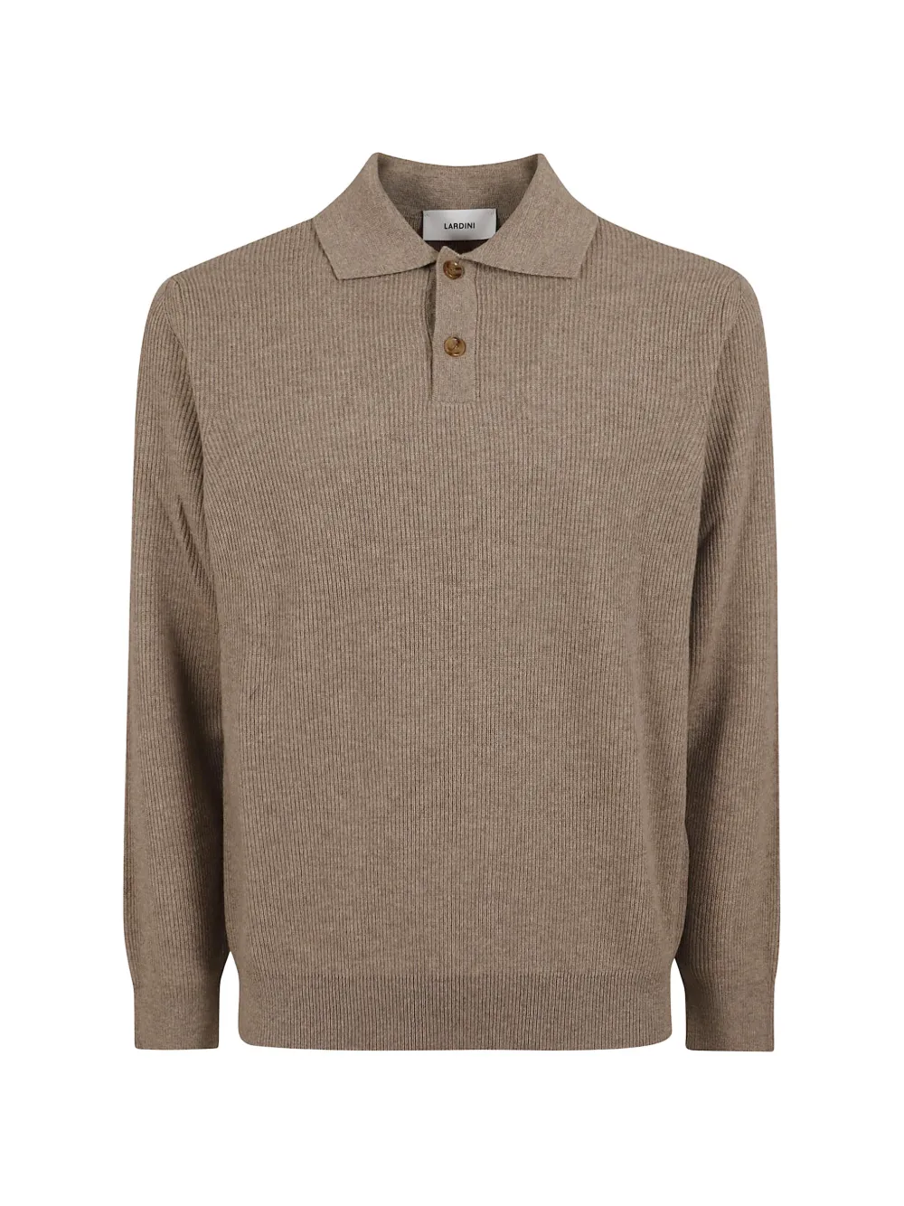 Lardini ribbed-knit long-sleeved polo sweater
