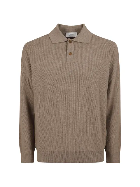 Lardini ribbed-knit long-sleeved polo sweater