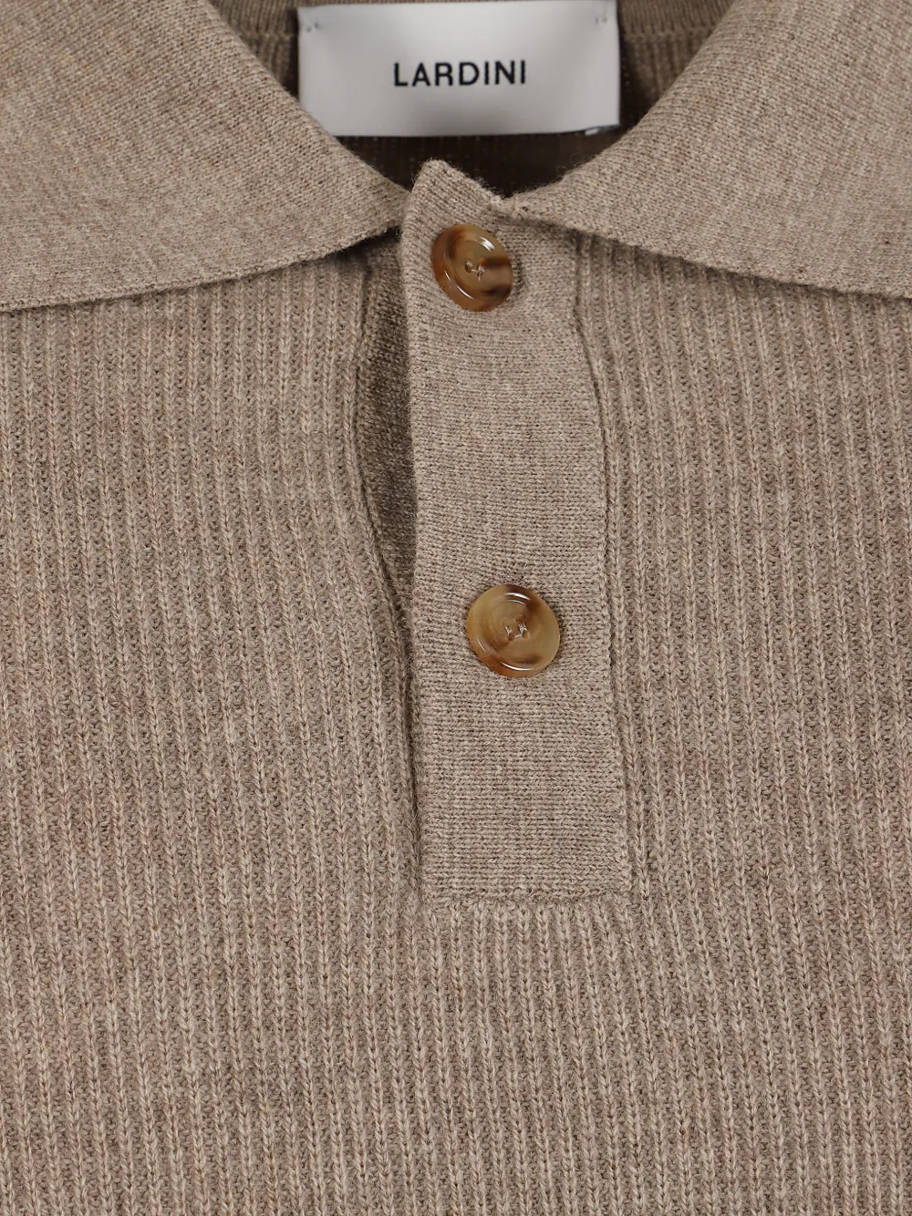 Lardini Ribgebreide polotrui met lange mouwen Beige