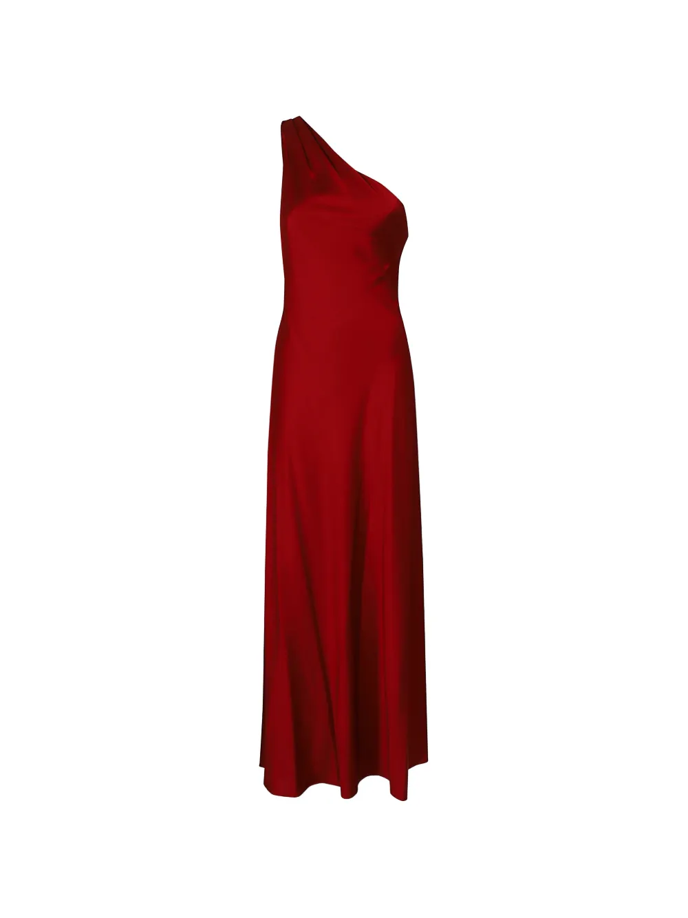 Lauren Ralph Lauren one-shoulder satin-finish maxi dress - Rot
