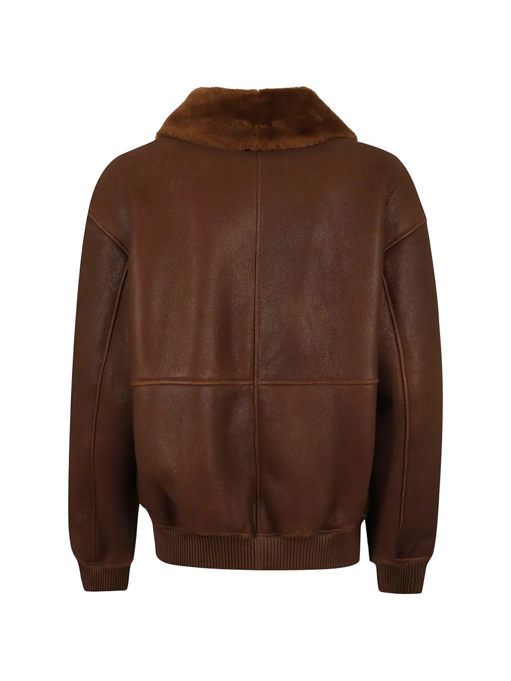 Arma Leren jack met lammy kraag Bruin