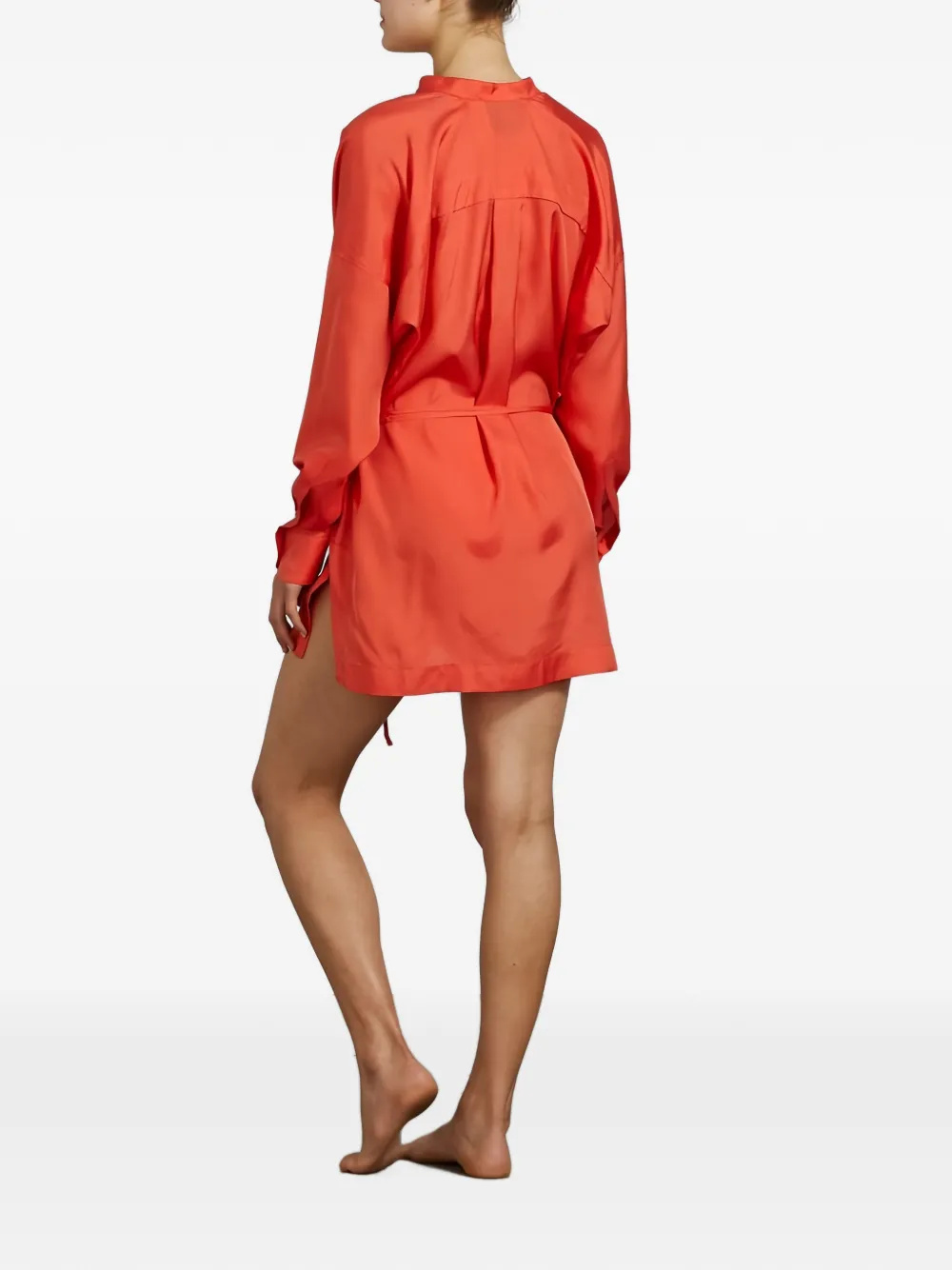 BONDI BORN Mini Tunic Silk Dress in Orange, view 3