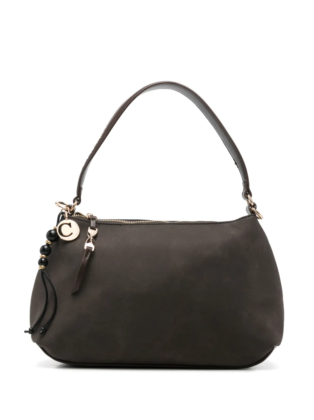 CAFèNOIR suede-effect shoulder bag - Marrone