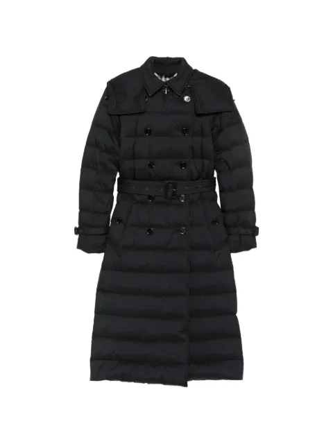 Burberry belted hooded puffer coat
