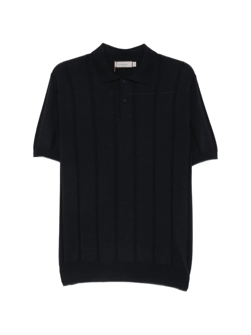Canali ribbed-knit short-sleeve polo shirt
