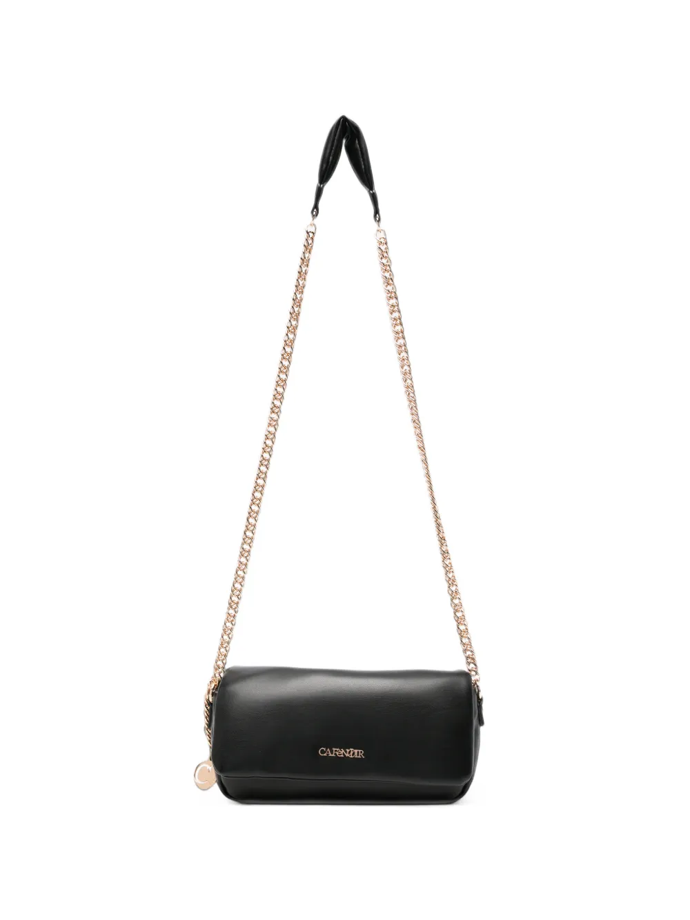 CAFèNOIR logo-plaque chain-link shoulder bag - Nero