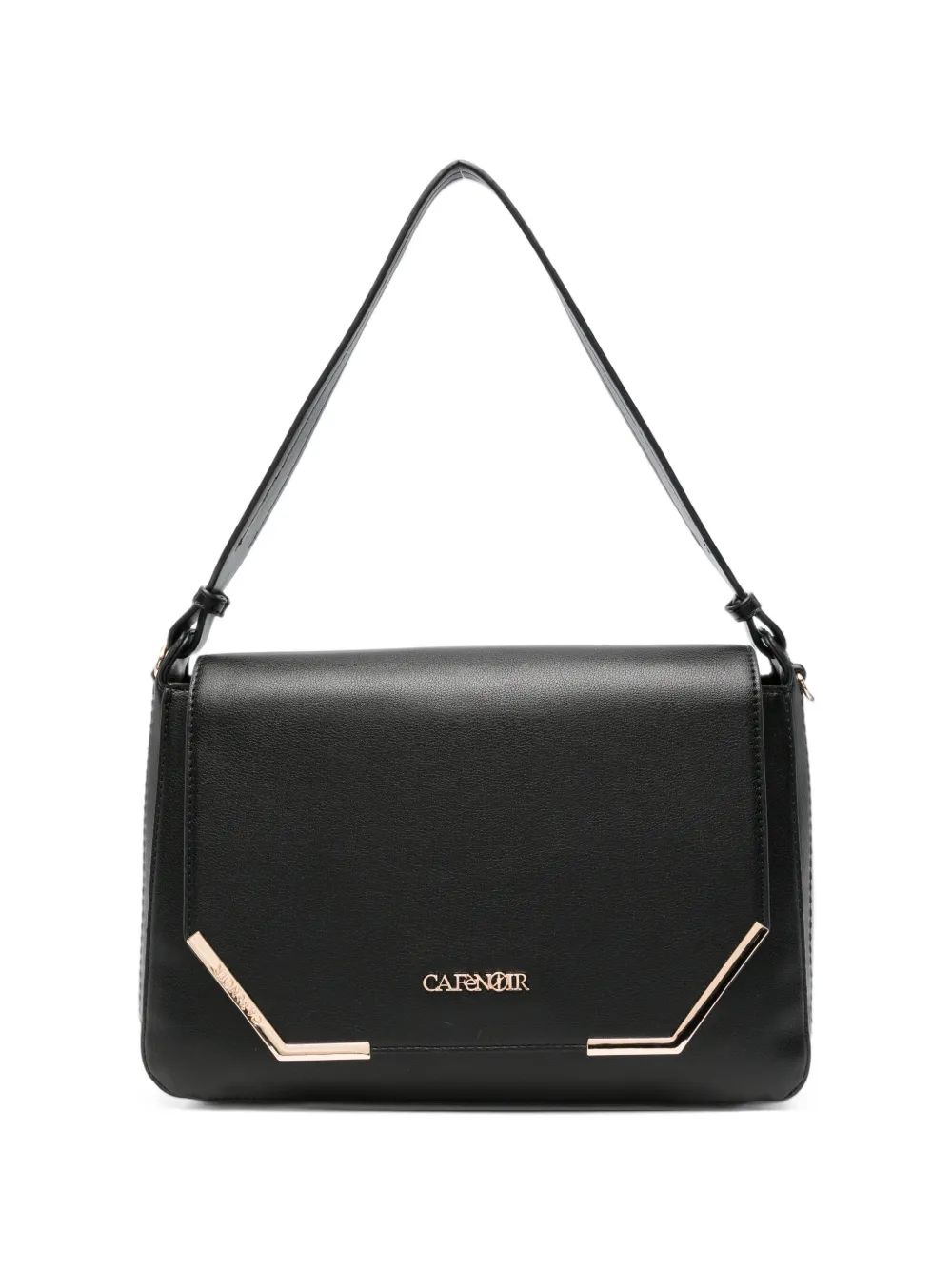 CAFèNOIR logo-plaque foldover shoulder bag - Schwarz