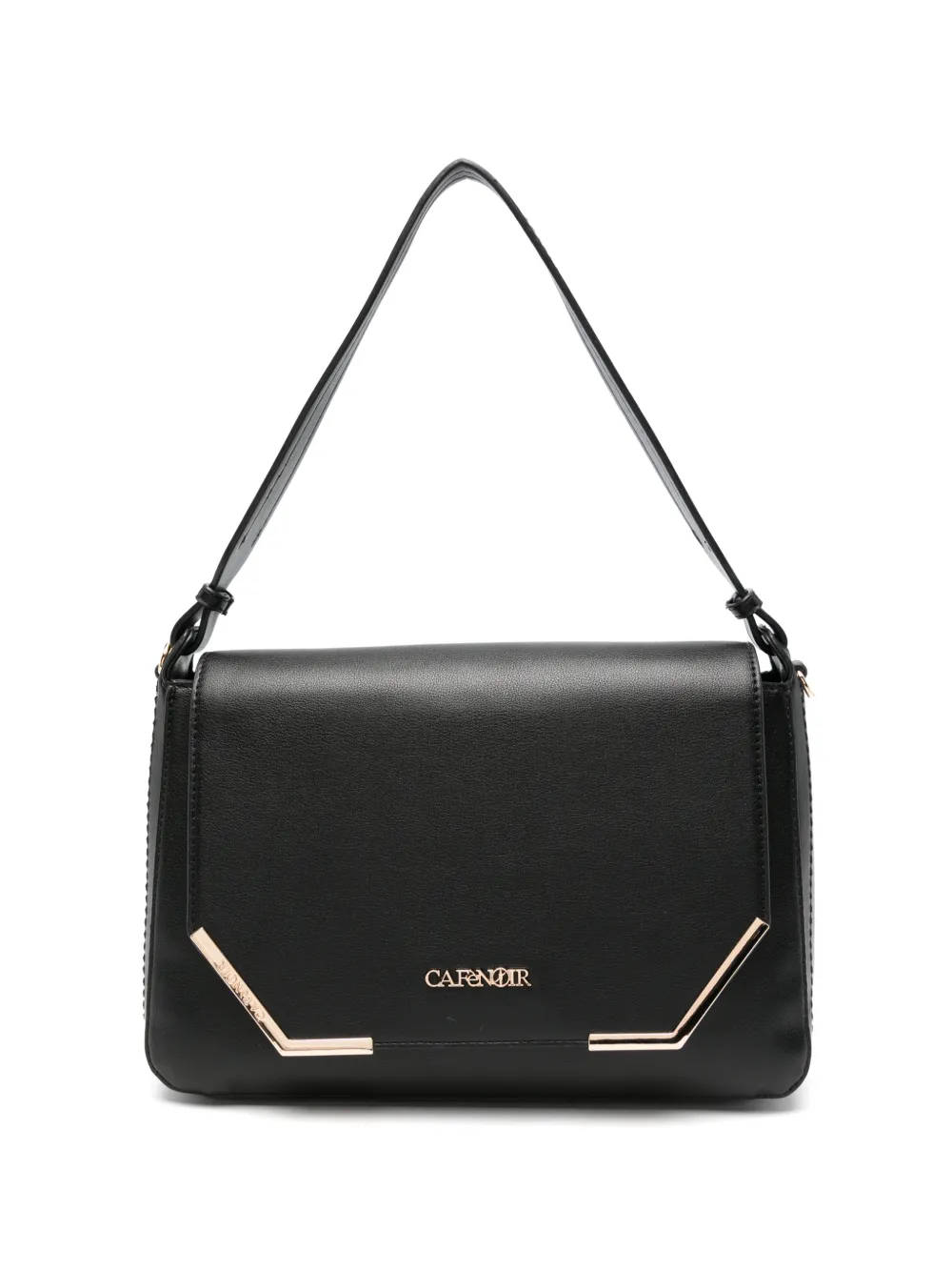 CAFèNOIR logo-plaque foldover shoulder bag - Nero